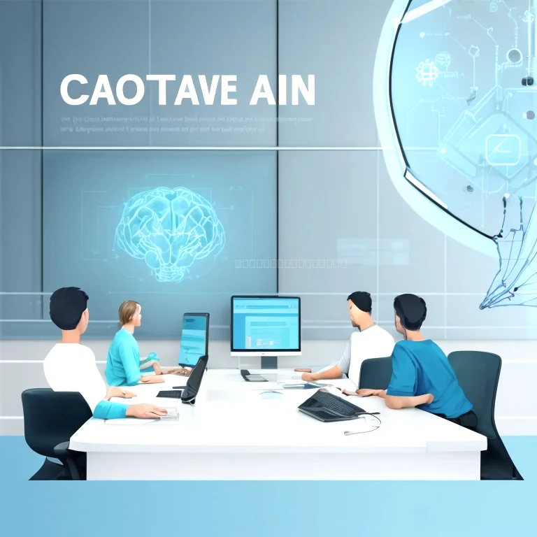 Group working on AI project